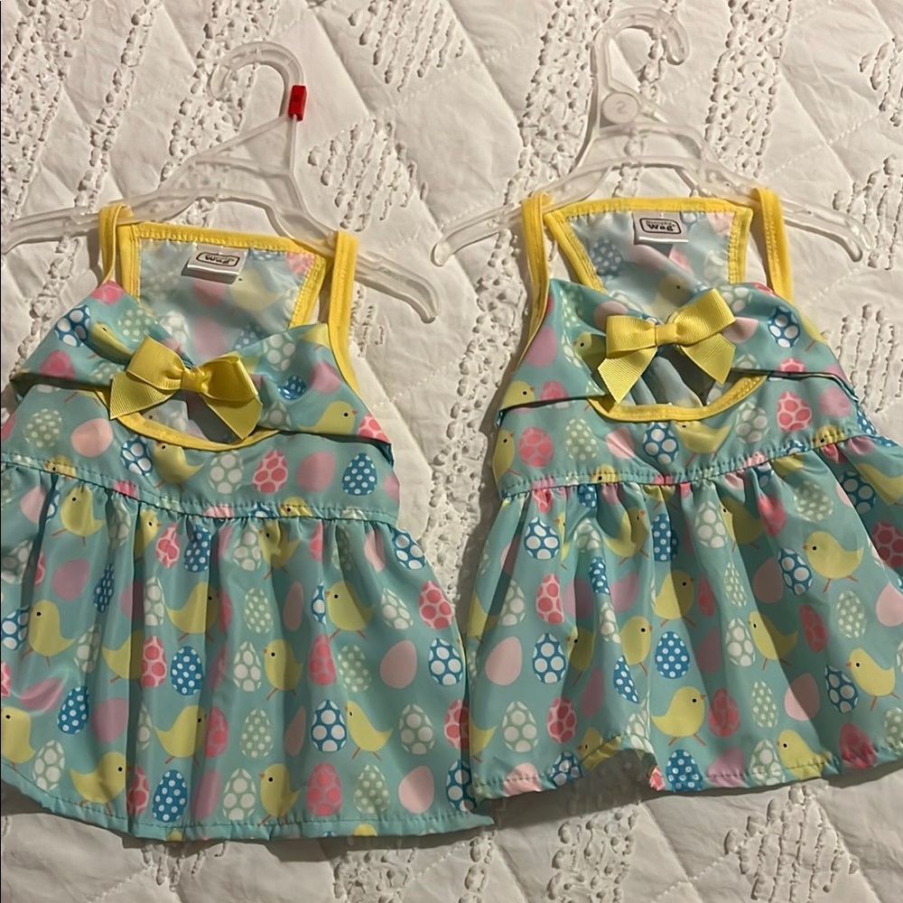 Colorful dog dresses! Lot of 2. Sz small